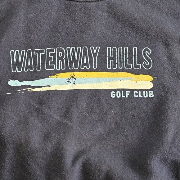 MV Sport Sweatshirt Mens L Navy Crewneck Waterway Hills Golf Course LS VTG FLAW - Picture 9 of 15